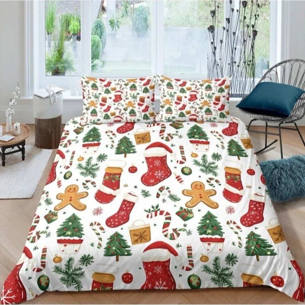 Christmas Duvet Cover‎ Full Size Set - Extra Soft Full Duvet Cover with 2 Pillow